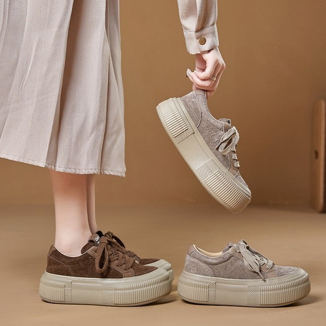 Not Tired Feet Casual Platform Women's Shoes Solid Color