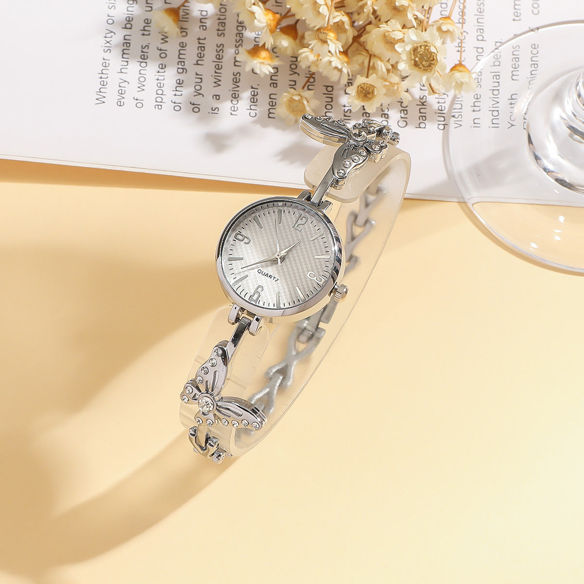 ✨ Diamond Mori Style Bracelet & Watch Gift Set – Silver Elegance