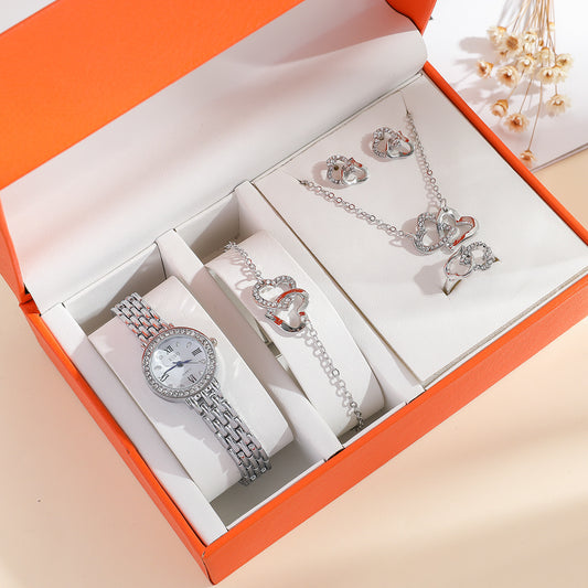 ✨ Elegant Diamond Watch & Jewelry Gift Set – Multiple Styles ✨