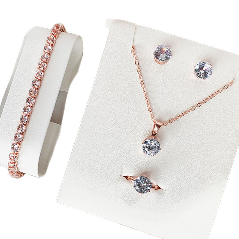 ✨ Elegant Diamond Watch & Jewelry Gift Set – Multiple Colors ✨
