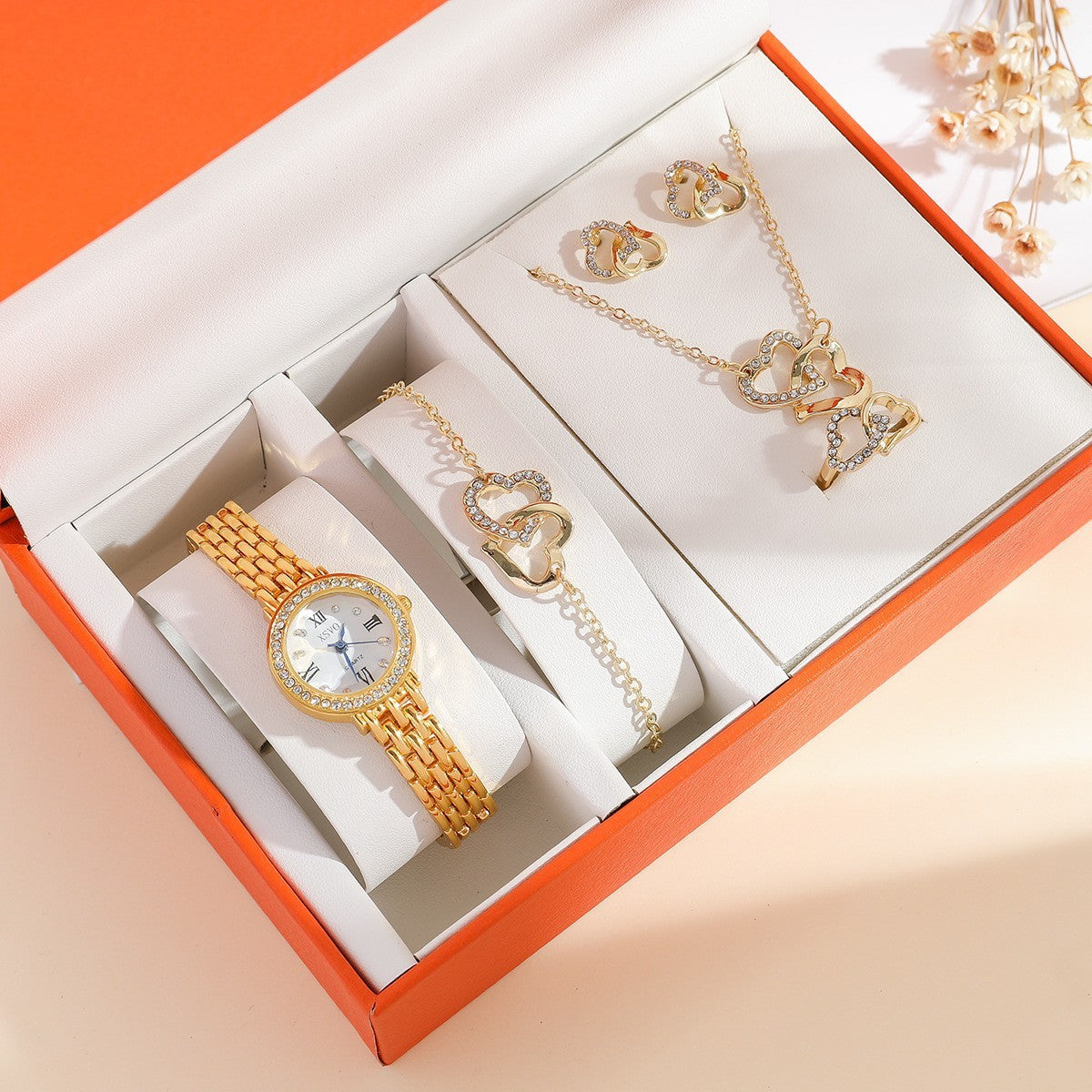 ✨ Elegant Diamond Watch & Jewelry Gift Set – Multiple Styles ✨